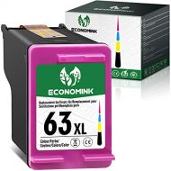 Economink 63 Color, Remanufactured Ink Cartridge Replacement for HP63 Work with Envy 4520 4512 DeskJet 1112 3630 2130 3632 OfficeJet 3830 5255 4650 5258 5200 4655 4652 5212 Upgraded Version