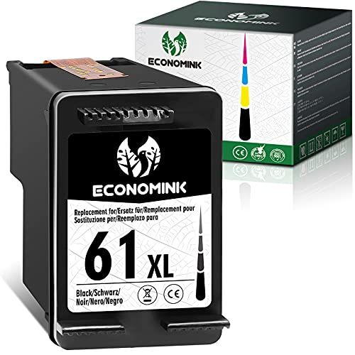  Economink Remanufactured Ink Cartridge Replacement for HP 61XL 61 XL Black Used in Envy 4500 4502 5530 DeskJet 2512 1512 2542 2540 2544 3000 3052a 1055 3051a 2548 OfficeJet 4630 Pr