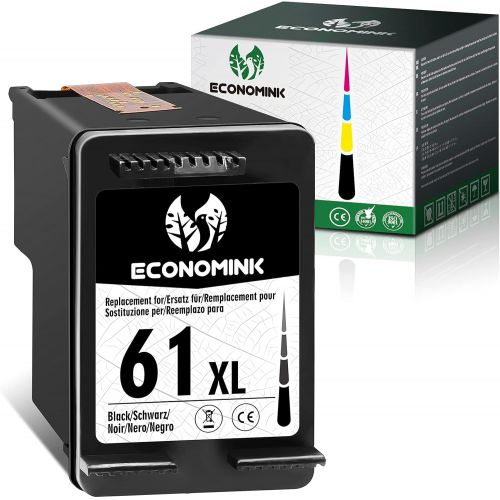  Economink Remanufactured Ink Cartridge Replacement for HP 61XL 61 XL Black Used in Envy 4500 4502 5530 DeskJet 2512 1512 2542 2540 2544 3000 3052a 1055 3051a 2548 OfficeJet 4630 Pr