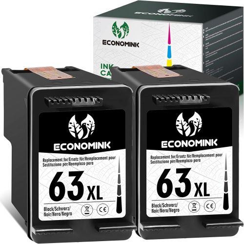  Economink Remanufactured Ink Cartridge Replacement for HP 63 Black 63XL High Yield Used in Envy 4520 3634 OfficeJet 3830 5252 4650 5258 4655 4652 5255 DeskJet 3636 1111 3630 1112 3