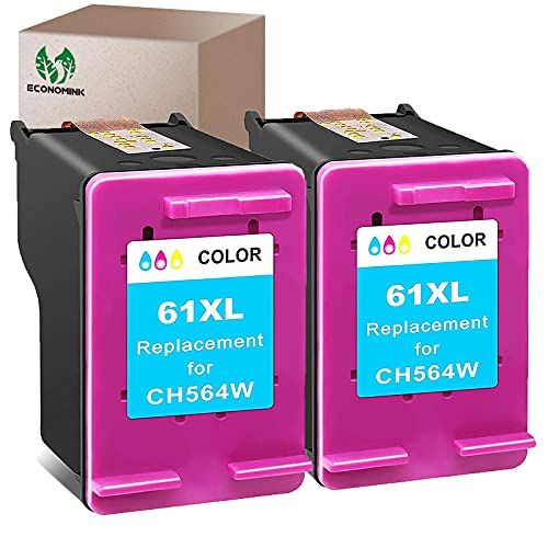  Economink Remanufactured 61 Color Ink Cartridge, Replacement for HP 61XL HP61 for Envy 4500 5530 4502 4501 OfficeJet 4630 4635 2620 DeskJet 2540 3050 2050 1000 1010 1510 3510 1512 Printer (2