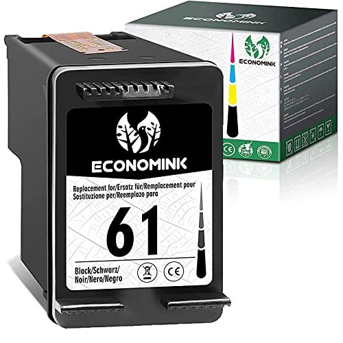  Economink Remanufactured Ink Cartridges Replacement for HP 61 Black HP61 to use with Envy 4500 4502 5530 DeskJet 2512 1512 2542 2540 2544 3000 3052a 1055 3051a 2548 OfficeJet 4630