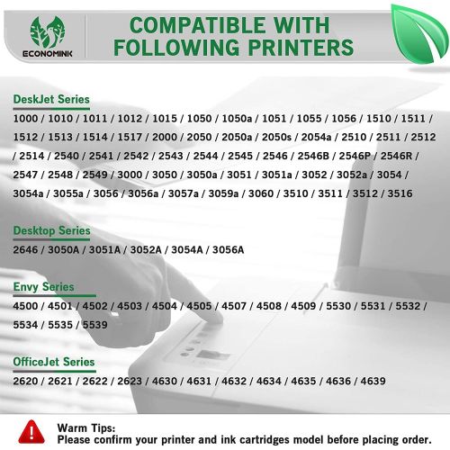  Economink Remanufactured Ink Cartridge Replacement for HP 61 Black HP61 for Envy 5530 4500 4502 5535 OfficeJet 4630 4635 4632 DeskJet 2540 1010 3050a 2542 2549 3510 2541 2548 1055