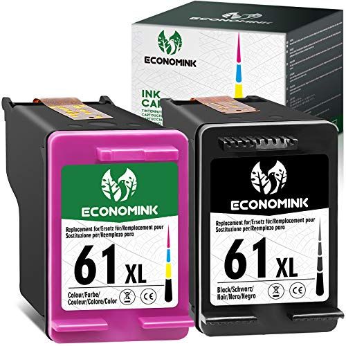  Economink Remanufactured 61 Ink Cartridge Combo Pack Replacement for HP 61XL for Envy 4500 5530 4502 4501 OfficeJet 4630 4635 2620 DeskJet 2540 3050 2050 1000 1010 1510 3510 Printe