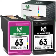 Economink Remanufactured Ink Cartridges Replacement for HP 63 Black Color Combo Pack for HP OfficeJet 3830 5255 5258 4650 4655 4652 Envy 4520 4512 4511 4510 DeskJet 1111 1112 2130