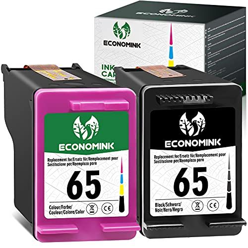  Economink Remanufactured 65 Black Color Combo Pack Ink Cartridge, Replacement for HP65 for DeskJet 3755 3752 2652 2600 2622 2655 2640 3700 2636 3720 Envy 5055 5052 5010 5014 5012 5030 Printe