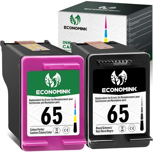  Economink Remanufactured 65 Black Color Combo Pack Ink Cartridge, Replacement for HP65 for DeskJet 3755 3752 2652 2600 2622 2655 2640 3700 2636 3720 Envy 5055 5052 5010 5014 5012 5030 Printe