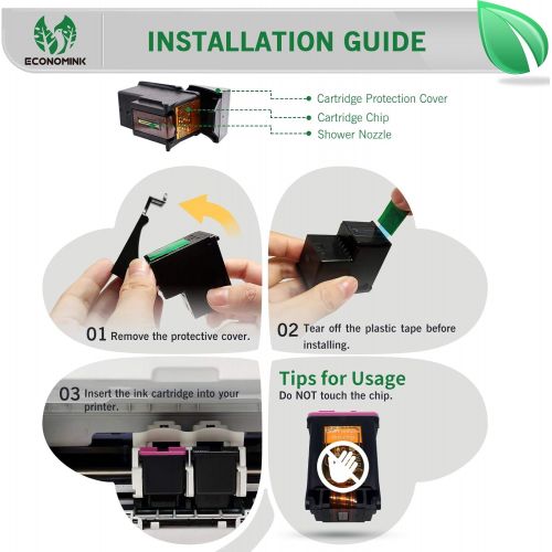  Economink Remanufactured Ink Cartridges Replacement for HP 61 Black Color Combo for Envy 5530 4500 4502 5535 OfficeJet 4630 4635 4632 DeskJet 2540 1010 3050a 2542 2549 3510 2541 25