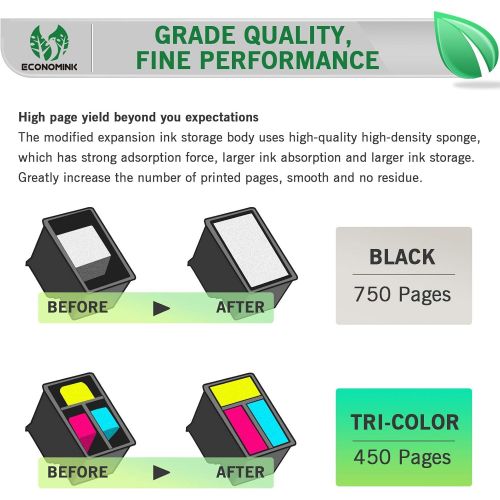  Economink Remanufactured Ink Cartridges Replacement for HP 61 Black Color Combo for Envy 5530 4500 4502 5535 OfficeJet 4630 4635 4632 DeskJet 2540 1010 3050a 2542 2549 3510 2541 25