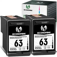 Economink Remanufactured Ink Cartridge Replacement for HP 63 HP63 Black for HP Envy 4520 4512 4511 4510 OfficeJet 3830 5255 5258 4650 4655 4652 5255 5252 DeskJet 1111 2130 2131 363