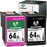 Economink 64 Black Color Combo Pack, Remanufactured Ink Cartridge Replacement for HP 64XL HP64 for Envy Photo 7855 7155 6255 7164 6222 6252 7134 7830 7864 7800 6230 6220 6234 7120 Tango Smar