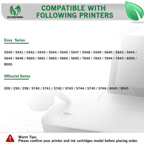  Economink Remanufactured 62 Black Ink Cartridge Replacement for HP 62XL High Yield to use with Envy 7640 5660 5540 7645 7644 5643 5640 5661 5642 7643 OfficeJet 250 200 5741 5740 57