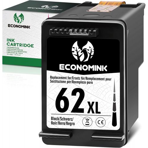  Economink Remanufactured 62 Black Ink Cartridge Replacement for HP 62XL High Yield to use with Envy 7640 5660 5540 7645 7644 5643 5640 5661 5642 7643 OfficeJet 250 200 5741 5740 57