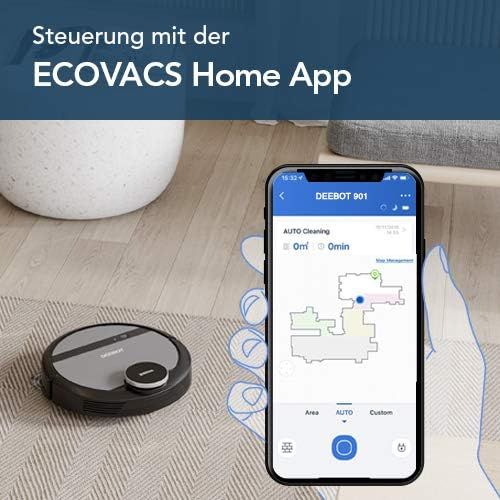  Ecovacs ECOVACS Robotics DEEBOT 901 Saugroboter  Leistungsstarker Staubsauger Roboter mit intelligenter Laser Navigation & MAX-Modus  Akkusauger mit Alexa- & Appsteuerung