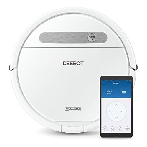  Ecovacs Robotics Deebot Ozmo 610 Saug- und Wischroboter mit Ozmo-Technologie, systematischer Reinigungsweg auf Hartboeden, App-Steuerung, 40 Watt, weiss