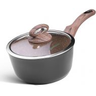 [아마존베스트]Ecowin 1 1/2 quart Nonstick Saucepan with Lid and Pour Spout, Saucier Pot Induction compatible, Stable handle, Free of APEO PFOA, Gift Package, Very Easy to clean