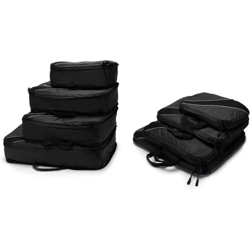  Ecredit 4 Set Compressible & Expandable Packing Cubes, Travel Luggage Packing Organizer for More Space Saving Burgundy