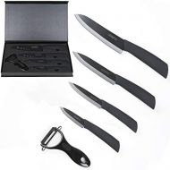 [아마존베스트]Edaygo Kitchen Knife Set Ceramic Knives Rustproof Germ Resistant Dishwasher Safe Elegant Gift Box Set of 5 Black