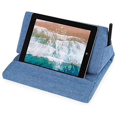  [아마존베스트]Edaygo Tablet Holder Cushion Stand Reading Cushion for Tablets E-Readers Smartphones Books Polyester Blue 31 x 16 x 24 cm (W x H x D)