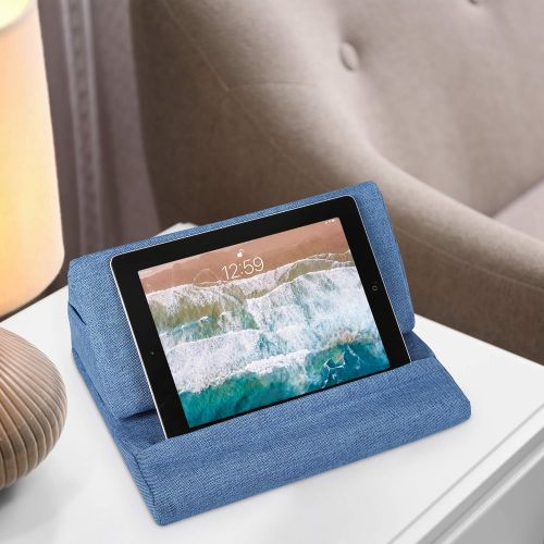  [아마존베스트]Edaygo Tablet Holder Cushion Stand Reading Cushion for Tablets E-Readers Smartphones Books Polyester Blue 31 x 16 x 24 cm (W x H x D)