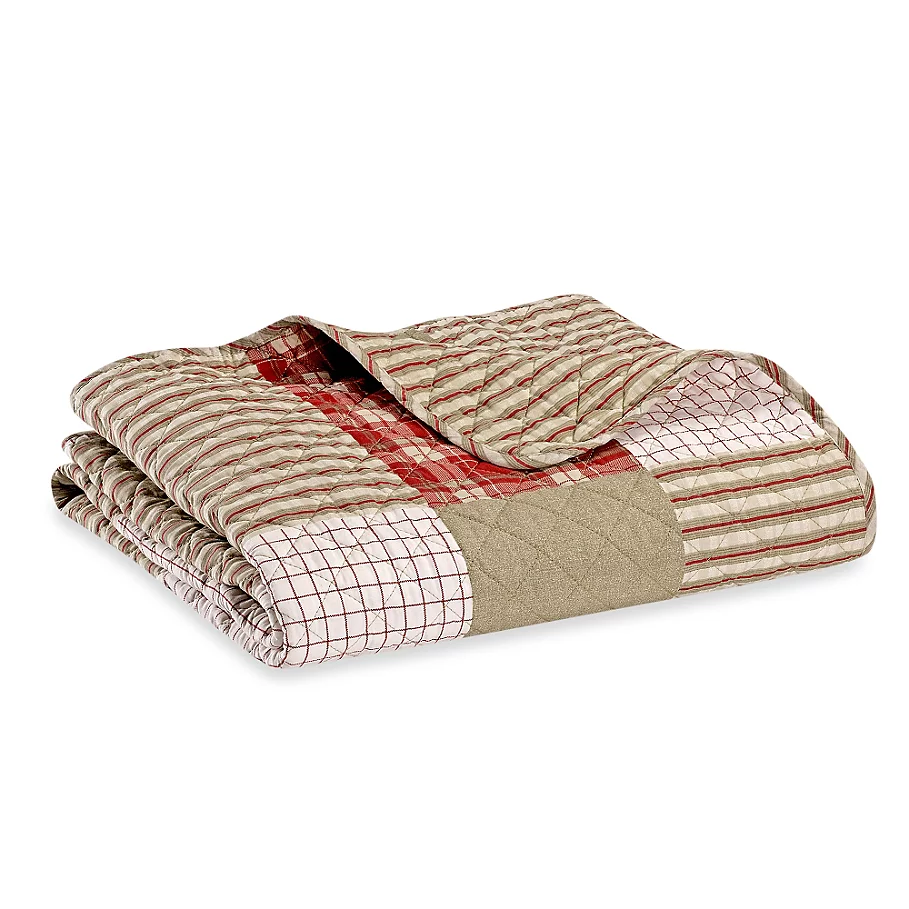  Eddie Bauer Camano Island Throw Blanket in Red Plaid