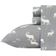 Eddie Bauer 216298 Elk Grove Flannel Sheet Set, King, Gray