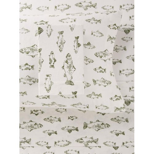  Eddie Bauer School of Fish Flannel Sheet Set, Full