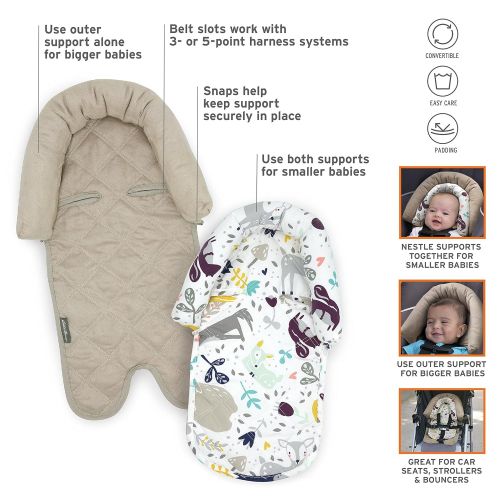  Eddie Bauer Baby 2-in-1 Head Support for Car Seats, Strollers and Swings, Tan