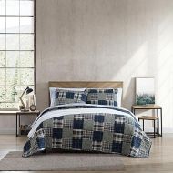 Eddie Bauer- King Quilt Set, Cotton Reversible Bedding Set, All Season Lodge Home Decor (Madrona Plaid Navy, King)