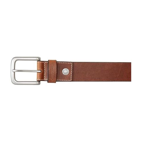  Eddie Bauer Men's Casual Leather Belt with Metal Buckle