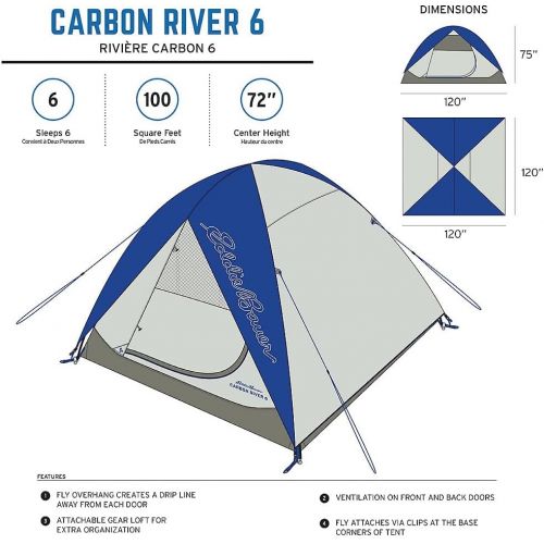  Eddie Bauer Carbon River 6 Tent, Island Blue, ONE Size
