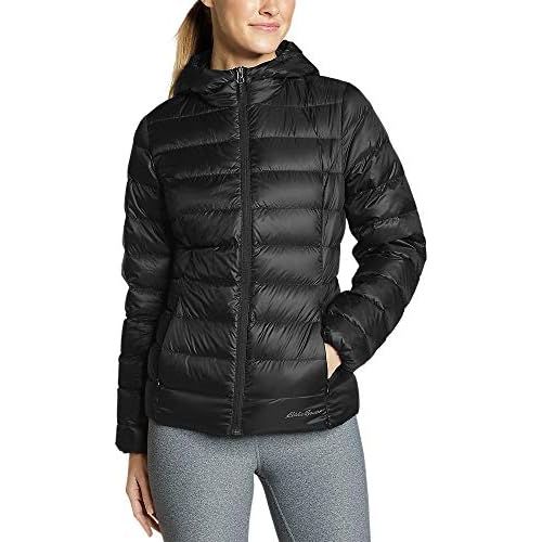  Eddie Bauer Womens CirrusLite Down Hooded Jacket, Black Regular XXL