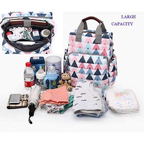  Edenshow Baby Kids Diaper Bag Backpack with Nappy Changing Pad for Mum, Travelling Bag, Waterproof Large Capacity, Stroller Straps, Maternity Nappy Bag