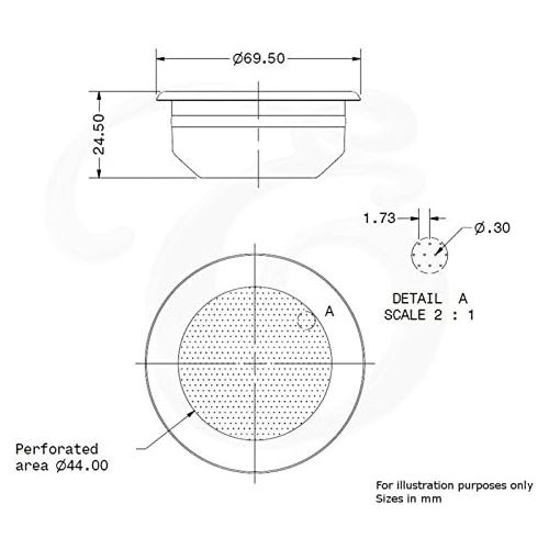  Edesia Espress EDESIA ESPRESS - Sieb-Einsatz fuer KITCHENAID - Ersatz fuer Siebtraeger - 14 g (2 Tassen)