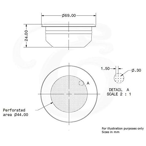  EDESIA ESPRESS - Sieb-Einsatz fuer ASTORIA 58mm - Ersatz fuer Siebtrager - 14 g (2 Tassen)