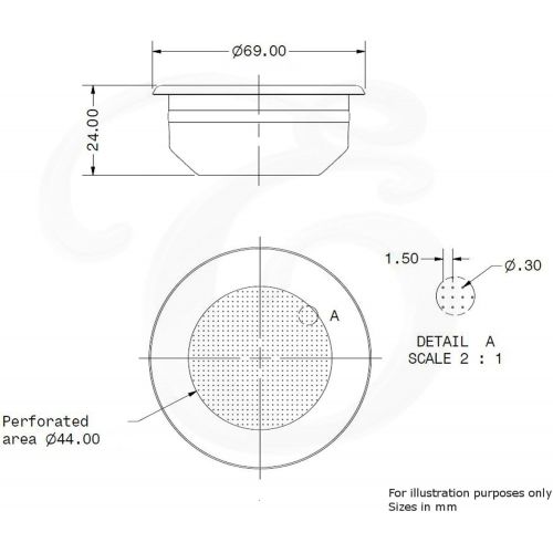  EDESIA ESPRESS - Sieb-Einsatz fuer ASTORIA 58mm - Ersatz fuer Siebtrager - 14 g (2 Tassen)