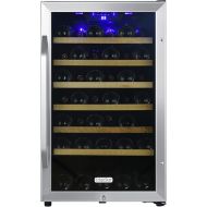 EdgeStar CWF440SZ 20 Inch Wide 44 Bottle Capacity Free Standing Wine Cooler with Reversible Door and LED Lighting