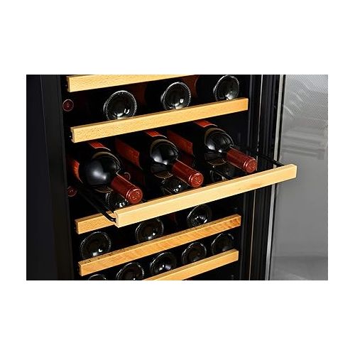  EdgeStar CWF440SZ 20 Inch Wide 44 Bottle Capacity Free Standing Wine Cooler with Reversible Door and LED Lighting