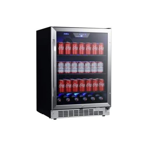  [아마존베스트]EdgeStar CBR1502SG 24 Inch Wide 142 Can Built-In Beverage Cooler with Tinted Door