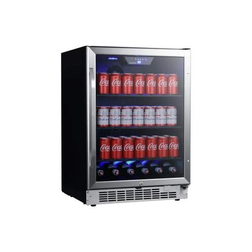  [아마존베스트]EdgeStar CBR1502SG 24 Inch Wide 142 Can Built-In Beverage Cooler with Tinted Door