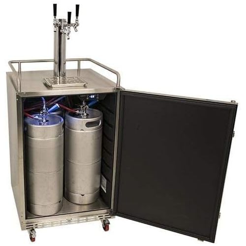  [아마존베스트]EdgeStar KC7000SSODTRIP Full Size Tower Cooled Triple Tap Built-In Outdoor Kegerator - Stainless Steel