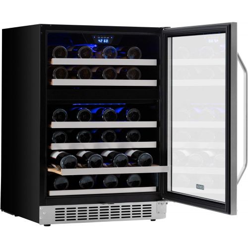  [아마존베스트]EdgeStar 46 Bottle Built-In Dual Zone Wine Cooler - Stainless Steel