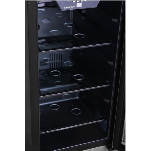  EdgeStar CBR902SG 15 Inch Wide 80 Can Built-In Beverage Cooler with Blue LED Lighting