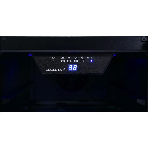  EdgeStar CBR902SG 15 Inch Wide 80 Can Built-In Beverage Cooler with Blue LED Lighting