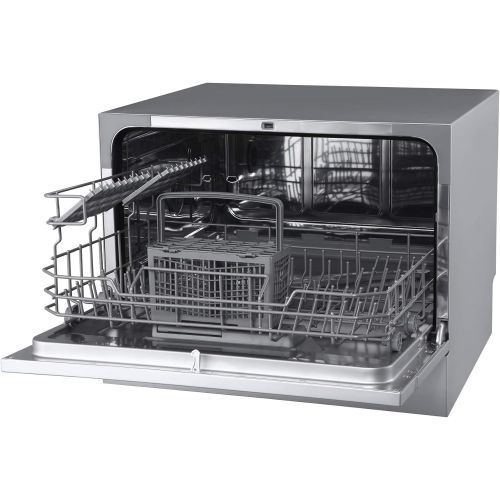  EdgeStar DWP62SV 6 Place Setting Energy Star Rated Portable Countertop Dishwasher - Silver