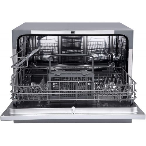  EdgeStar DWP62SV 6 Place Setting Energy Star Rated Portable Countertop Dishwasher - Silver