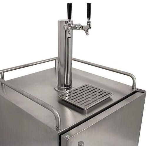  EdgeStar KC7000SSODTWIN Full Size Tower Cooled Dual Tap Built-in Outdoor Kegerator - Stainless Steel