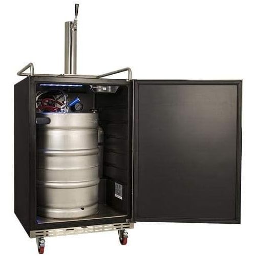  EdgeStar KC7000SS Full Size Built-in Tower Cooled Kegerator - Black and Stainless Steel