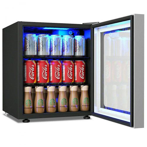  EdgeStar COSTWAY Beverage Refrigerator and Cooler, 60 Can Mini Fridge, Adjustable Removable Shelves, Perfect for Soda Beer or Wine Small Drink Dispenser Machine for Office or Bar (17.5 x 18