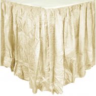 Edie Silkanza Balloon Decorative Bed Skirt, Twin 39W x 75L x 18 Drop, Natural